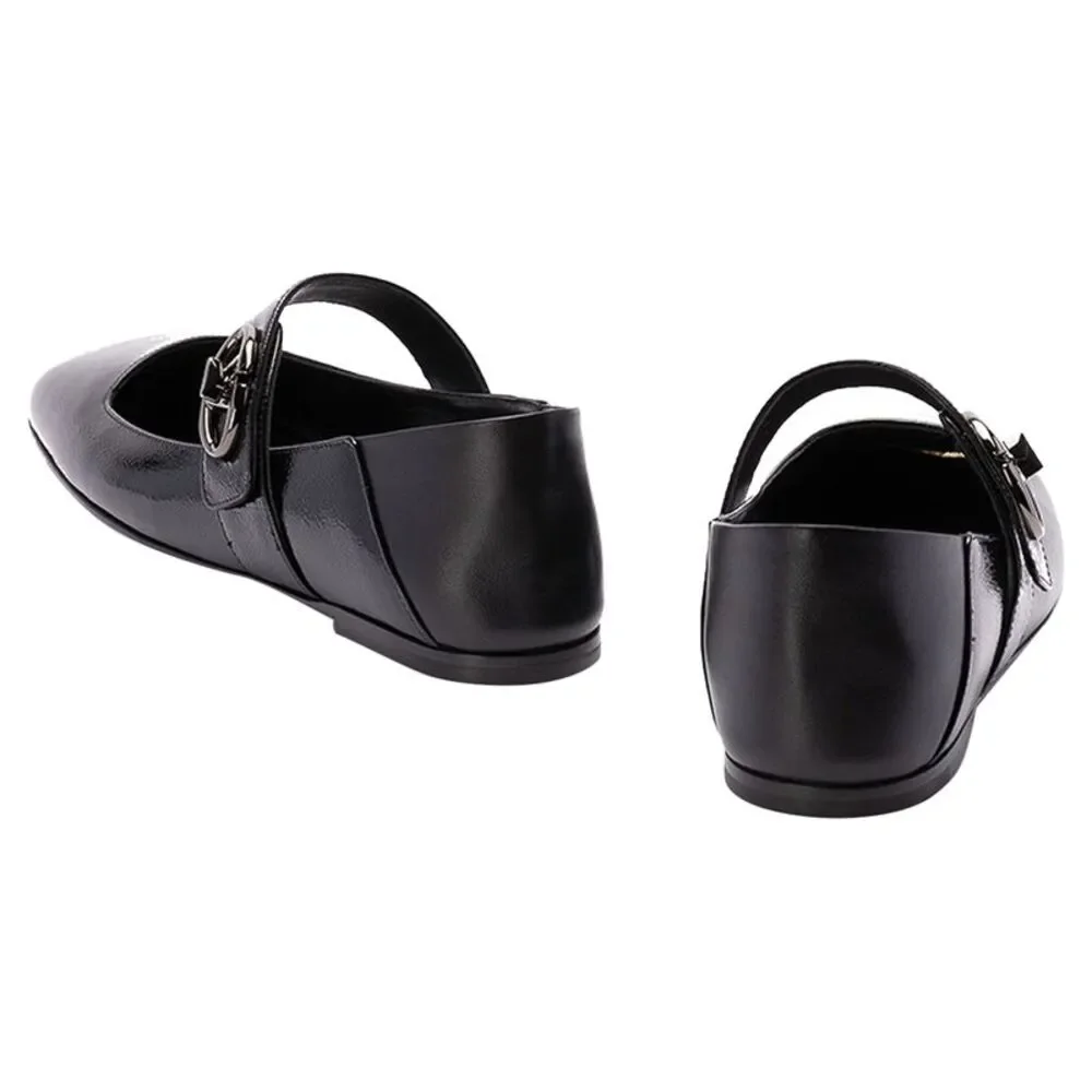 Valentino Garavani Leather Locker Ballerina Flats - Picture 3 of 4